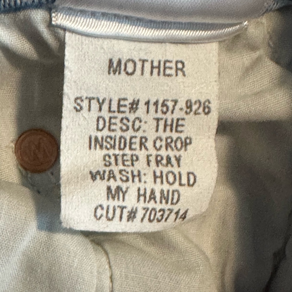 Mother Denim The Insider Crop Step Fray in Hold My Hand Light Wash Size 28 - Picture 6 of 9